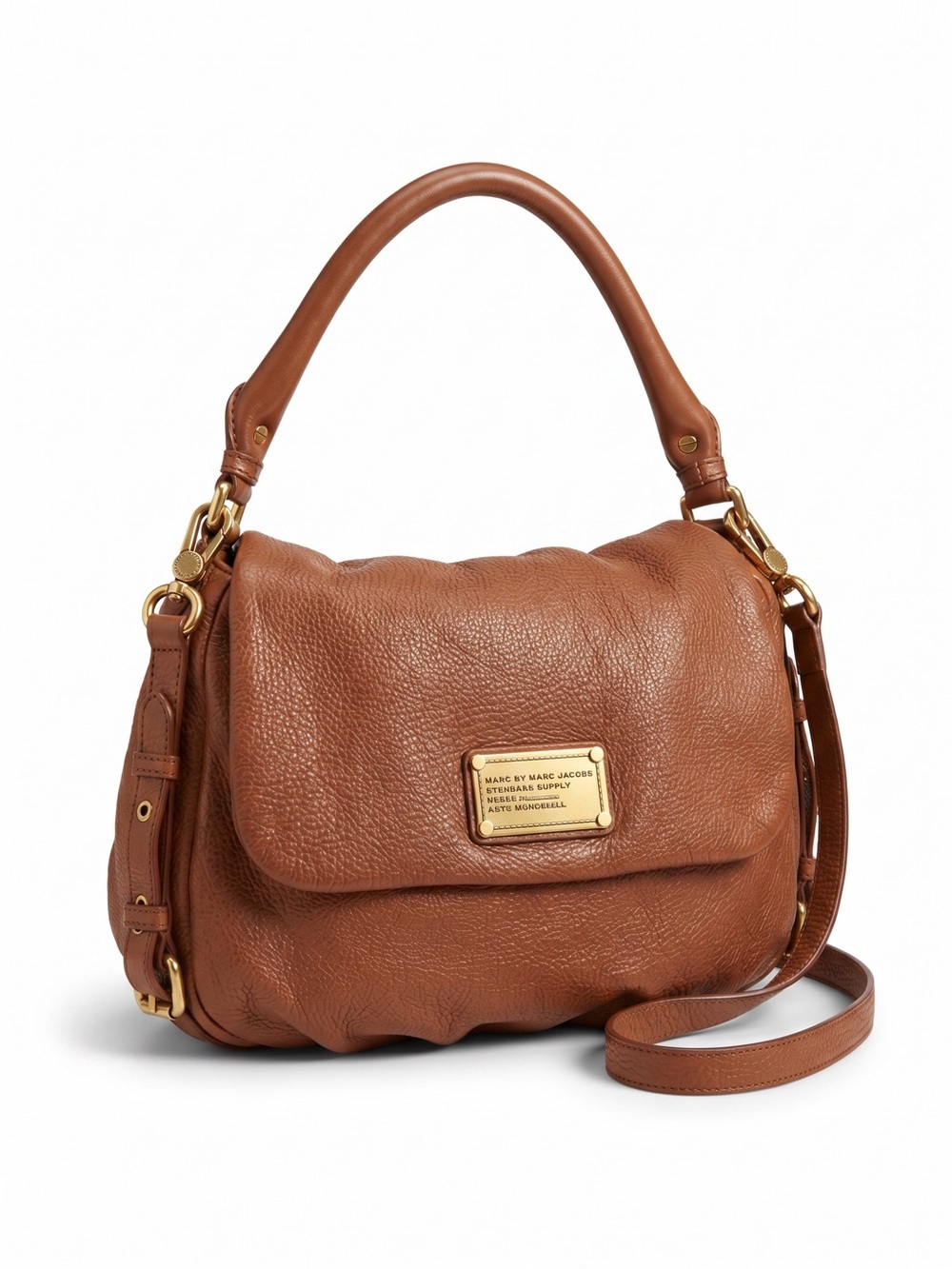 Marc by Marc Jacobs Cognac Pebbled Leather Shoulder Crossbody Bag